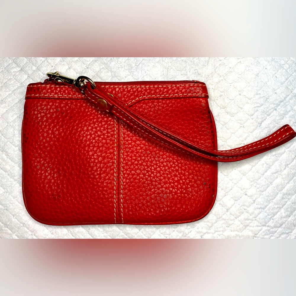VNTG DOONEY & BOURKE PEBBLE LEATHER WRISTLET